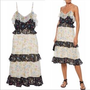 Love Sam Blossom Floral Tiered Midi Dress New Size‎ Small